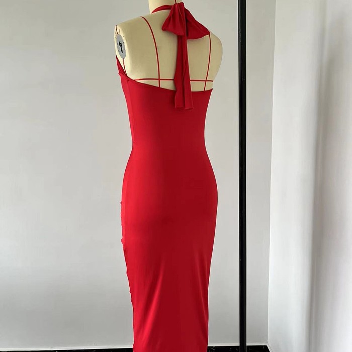 SUPER WHOLESALE | Pomeline Rose Bodycon Maxi Dress In Red