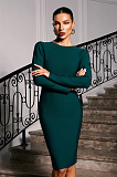 SUPER WHOLESALE | Nina Plunge Reversible Bandage Midi Dress In Green