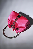 SUPER WHOLESALE | Mattea Satin Crystal Embellished Bucket Bag In Hot Pink