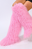 SUPER WHOLESALE | Furry Ankle Height Teddy Boots in Pink