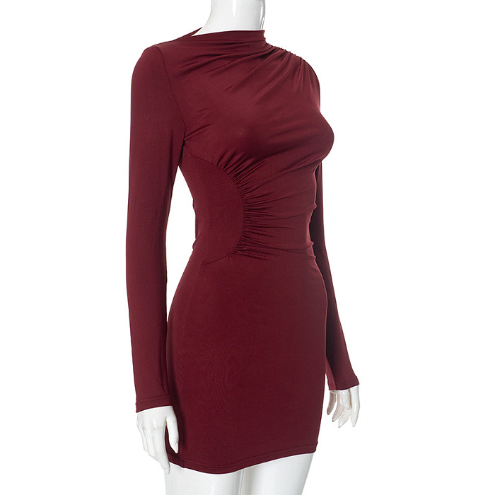 SUPER WHOLESALE |  Long Sleeve Ruched Mini Dress