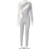 SUPER WHOLESALE | Cut-out Stripy Jumpsuit