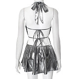SUPER WHOLESALE | Halter Open Back Dress