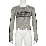 SUPER WHOLESALE | Crop Embroidered Sweater Top