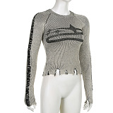 SUPER WHOLESALE | Crop Embroidered Sweater Top