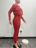 SUPER WHOLESALE | Washed Jumpsuit Set with Coat in Red
