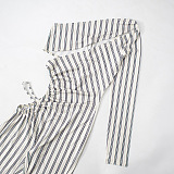 SUPER WHOLESALE | Cut-out Stripy Jumpsuit