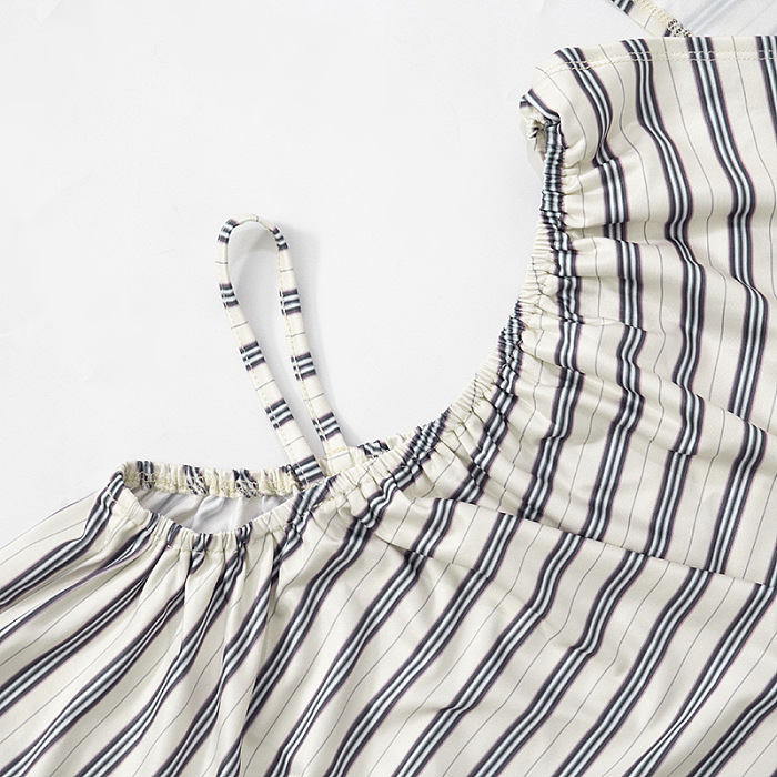 SUPER WHOLESALE | Cut-out Stripy Jumpsuit