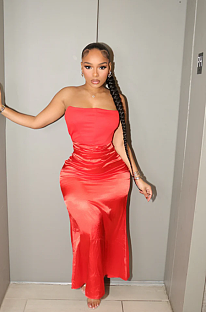 SUPER WHOLESALE | Delicate Strapless Dress (red)