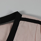 SUPER WHOLESALE | V Neck Stripy Shorts Set