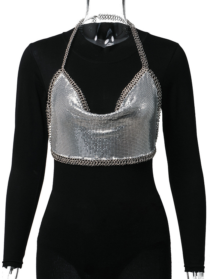 SUPER WHOLESALE |Chain Halter Leopard Tank