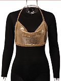 SUPER WHOLESALE |Chain Halter Leopard Tank
