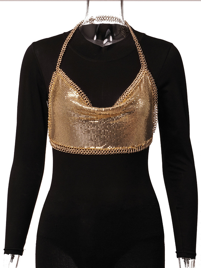 SUPER WHOLESALE |Chain Halter Leopard Tank