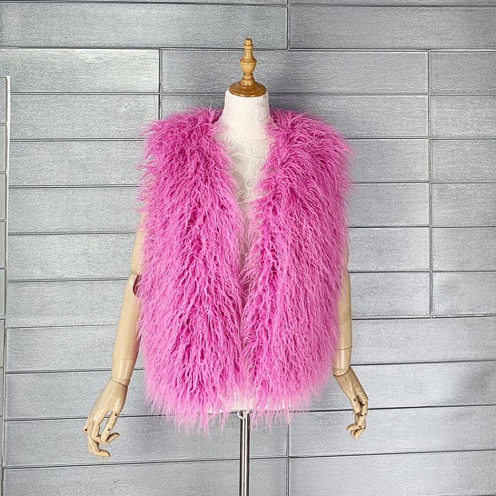 SUPER WHOLESALE | Fur Vest in Pink