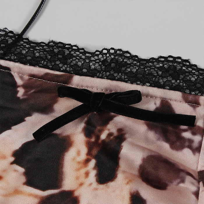 SUPER WHOLESALE | Lace Hem Leopard Maxi Dress