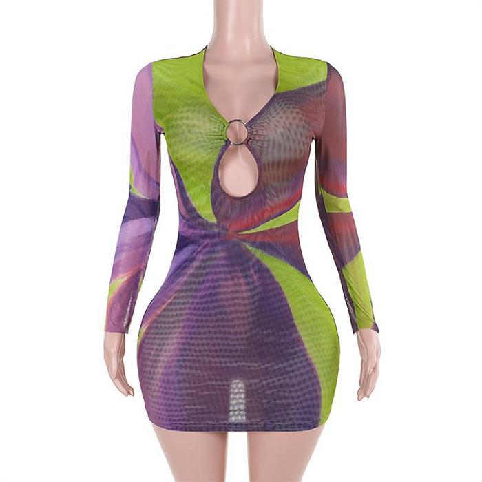 SUPER WHOLESALE | Cut-out Printed Dress