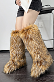 SUPER WHOLESALE | Furry Over-the-knee Boots (50centimetre height)