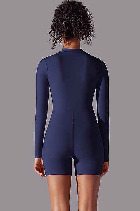 SUPER WHOLESALE | Zipped Yoga Romper(dark blue)