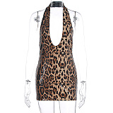 SUPER WHOLESALE |  Leopard Halter Dress