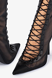 SUPER WHOLESALE |Black mesh lace-up boot