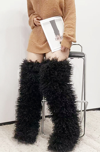 SUPER WHOLESALE |  Over-the-knee Teddy Boots
