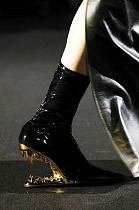 SUPER WHOLESALE | Patent Leather Heels with Gold Platform