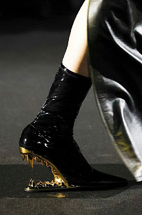 SUPER WHOLESALE | Patent Leather Heels with Gold Platform