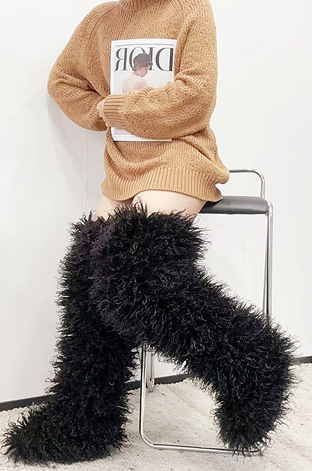 SUPER WHOLESALE |  Over-the-knee Teddy Boots