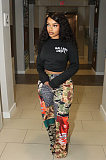 SUPER WHOLESALE |  Printed Sweater(black)
