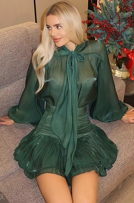 SUPER WHOLESALE | Pleated Ruffled Skirt Set(green)
