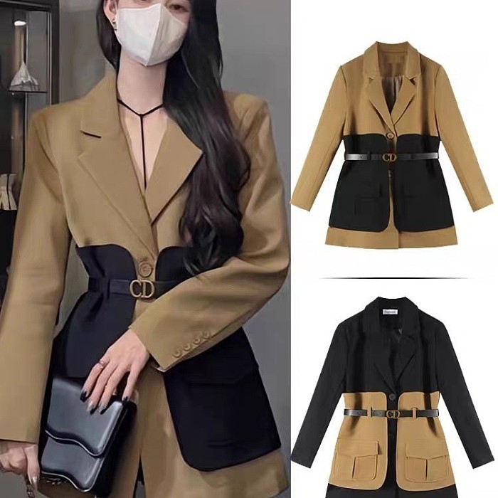 SUPER WHOLESALE | Patchwork Blazer in Two Tones