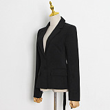 SUPER WHOLESALE | Cut-out Fitted Blazer Top