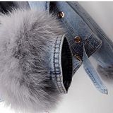 SUPER WHOLESALE | Denim Jacket with Fox Fur Lining