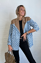 SUPER WHOLESALE | Patchwork Grid Oversize Blazer
