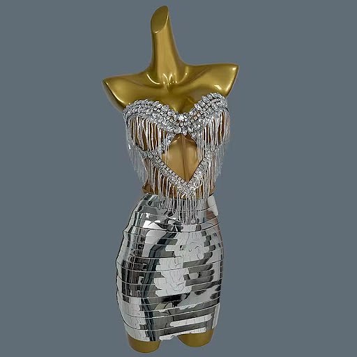 SUPER WHOLESALE |Bejeweled Dress(silver)