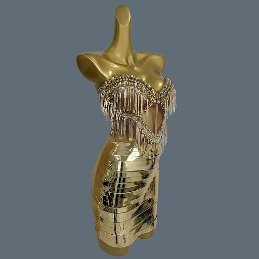 SUPER WHOLESALE |Bejeweled Dress(gold)