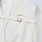 SUPER WHOLESALE| Buckle Designed Blazer