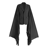 SUPER WHOLESALE | Patchwork Long Sleeves Blazer(black)