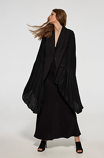 SUPER WHOLESALE | Patchwork Long Sleeves Blazer(black)