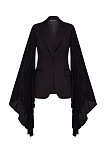 SUPER WHOLESALE | Patchwork Long Sleeves Blazer(black)