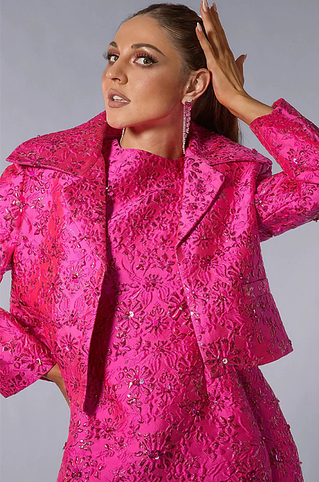 SUPER WHOLESALE | Embroidered Flower Dress with Blazer