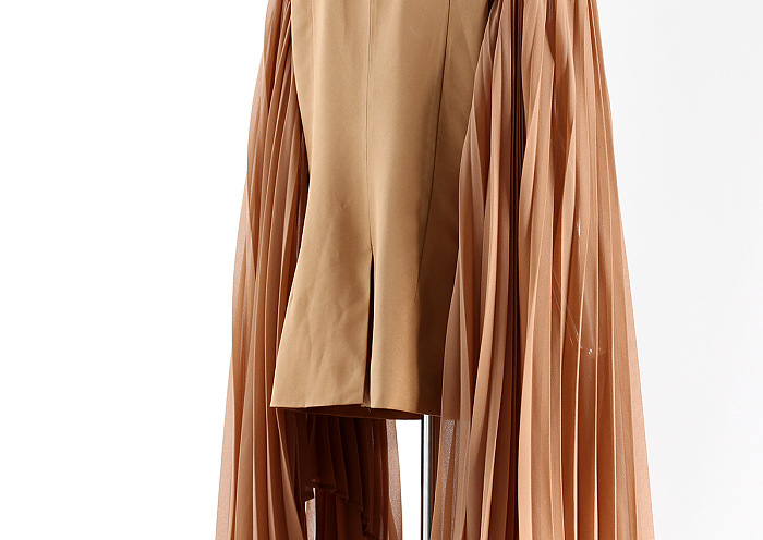 SUPER WHOLESALE | Patchwork Long Sleeves Blazer(brown)