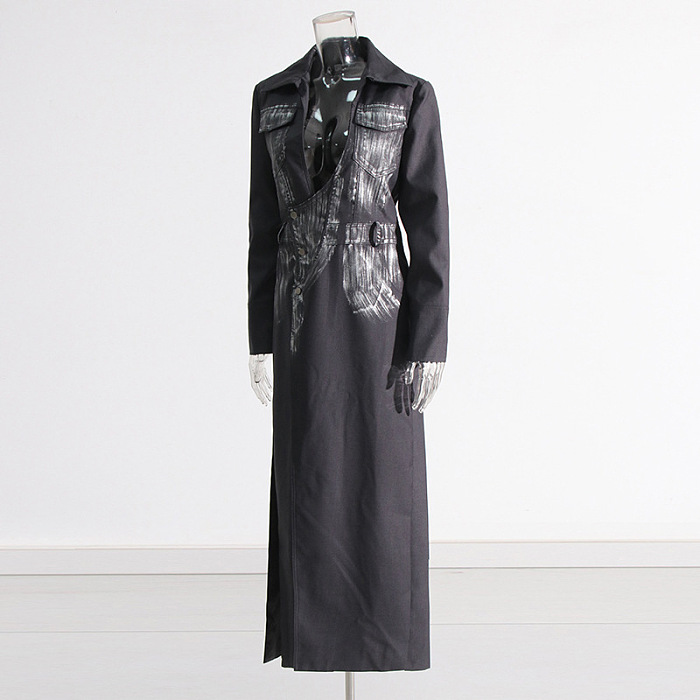 SUPER WHOLESALE | Graffiti Split Trench Coat