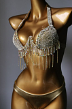 SUPER WHOLESALE | Fringe Halter Bikini Set(gold)