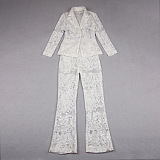 SUPER WHOLESALE | Lace Blazer Set(white)