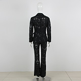 SUPER WHOLESALE | Lace Blazer Set(black)