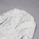 SUPER WHOLESALE | Lace Blazer Set(white)