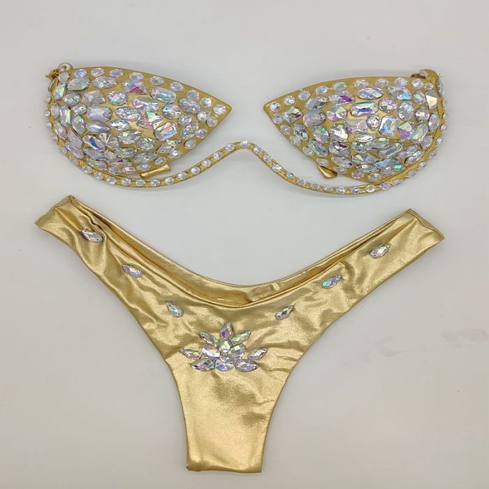 SUPER WHOLESALE | Rhinestone Beaded Bikini Set