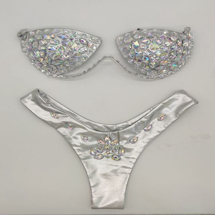 SUPER WHOLESALE | Rhinestone Beaded Bikini Set