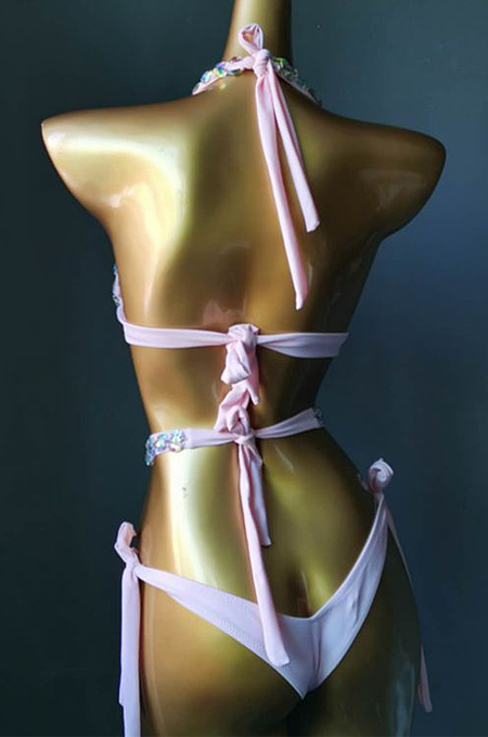 SUPER WHOLESALE | Cut-out Halter Bikini Set (pink)